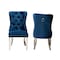 Baxton Studio Honora Contemporary Glam and Luxe Navy Blue Velvet Fabric and Silver Metal 2Piece Dining Chair Set 221-2PC-12910-ZORO - alternate 5